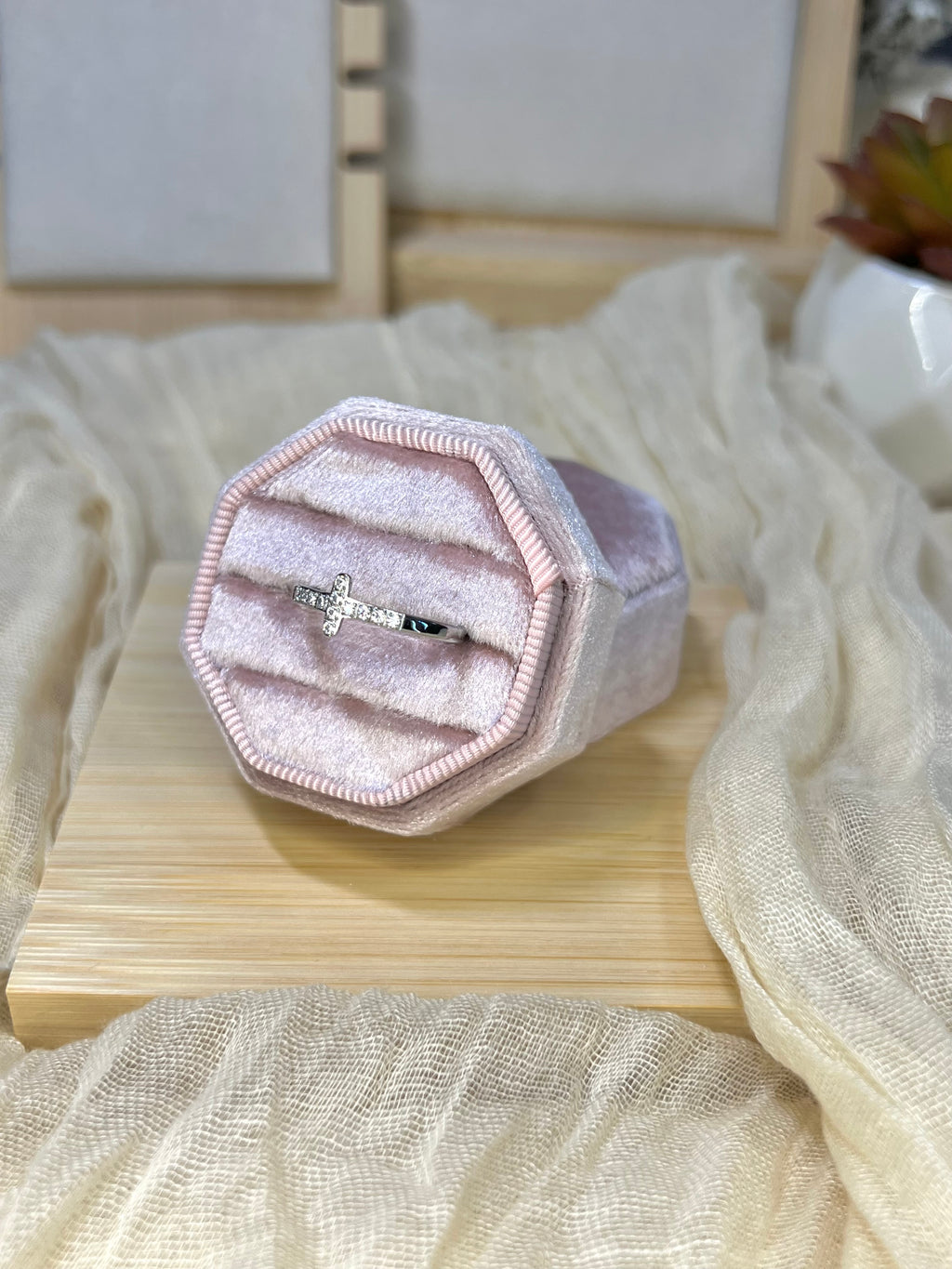 Silver Platted Cross Ring