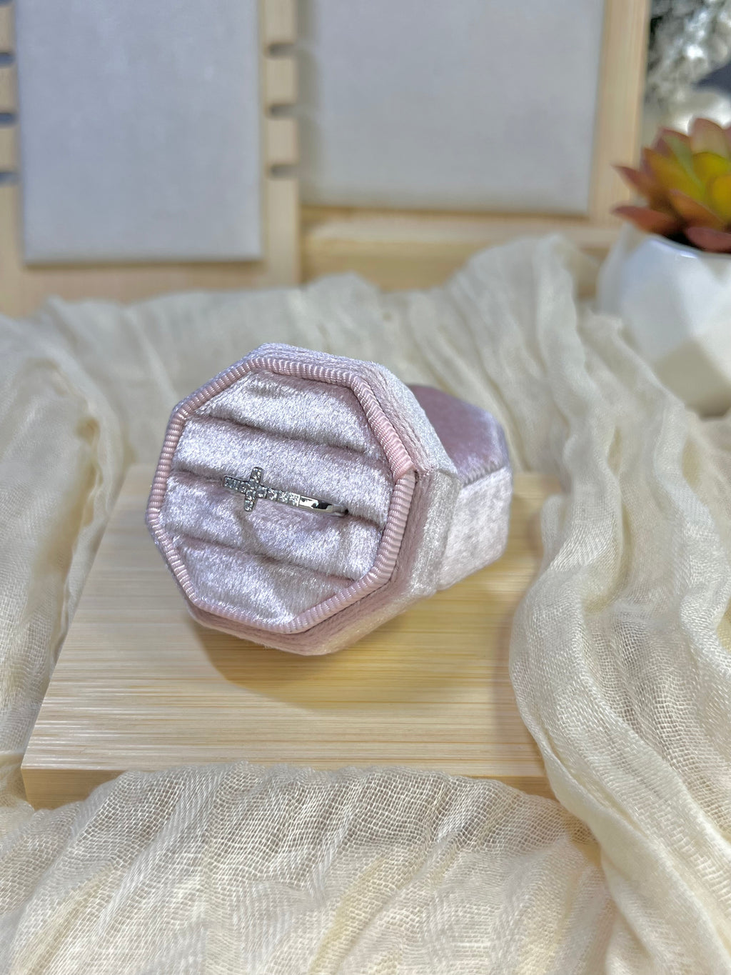 Silver Platted Cross Ring